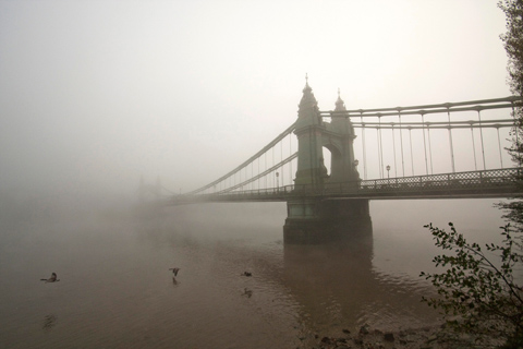Hammersmith Bridge in the Fog by Andrew Wilson